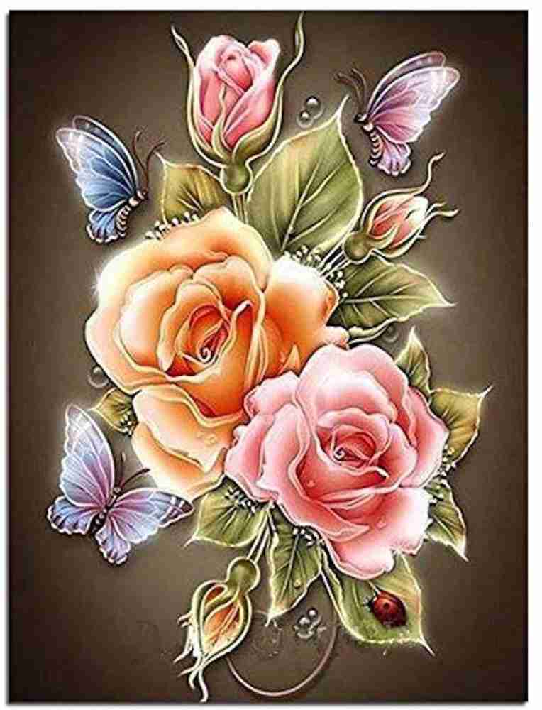 Buy Gift Red Flower Diamond Art Painting DIY Diamond Painting Kit Full  Drill Resinstones Embroidery Diamond Home Decor Canvas Art Paint Floral  Online in India 