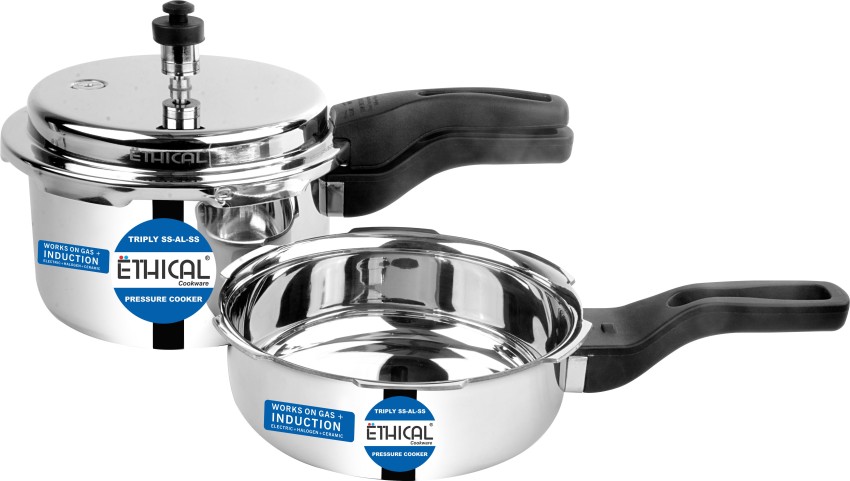 Triply Stainless Steel Pressure Pan Cooker, 2L & 3L