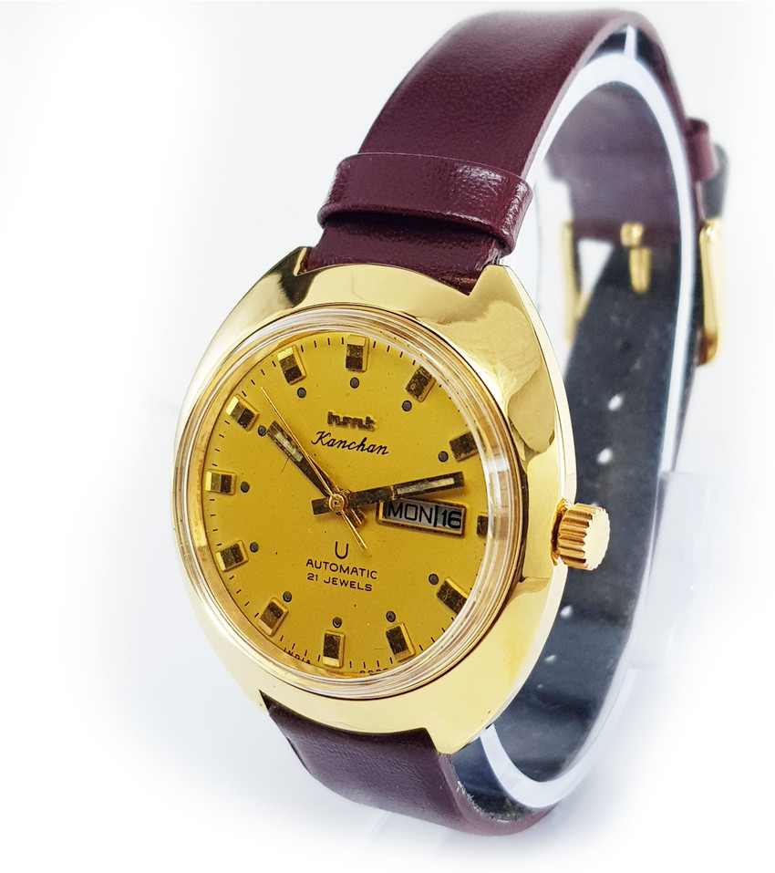World Wide Trading Hmt Kanchan 21Jewels Golden Rare Dial Day and