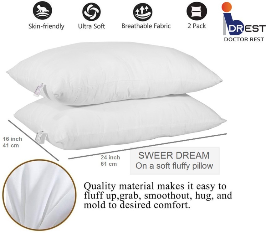 2 Sleep Comfort Microfibre Pillow (41 X 61 cm) White (Spine