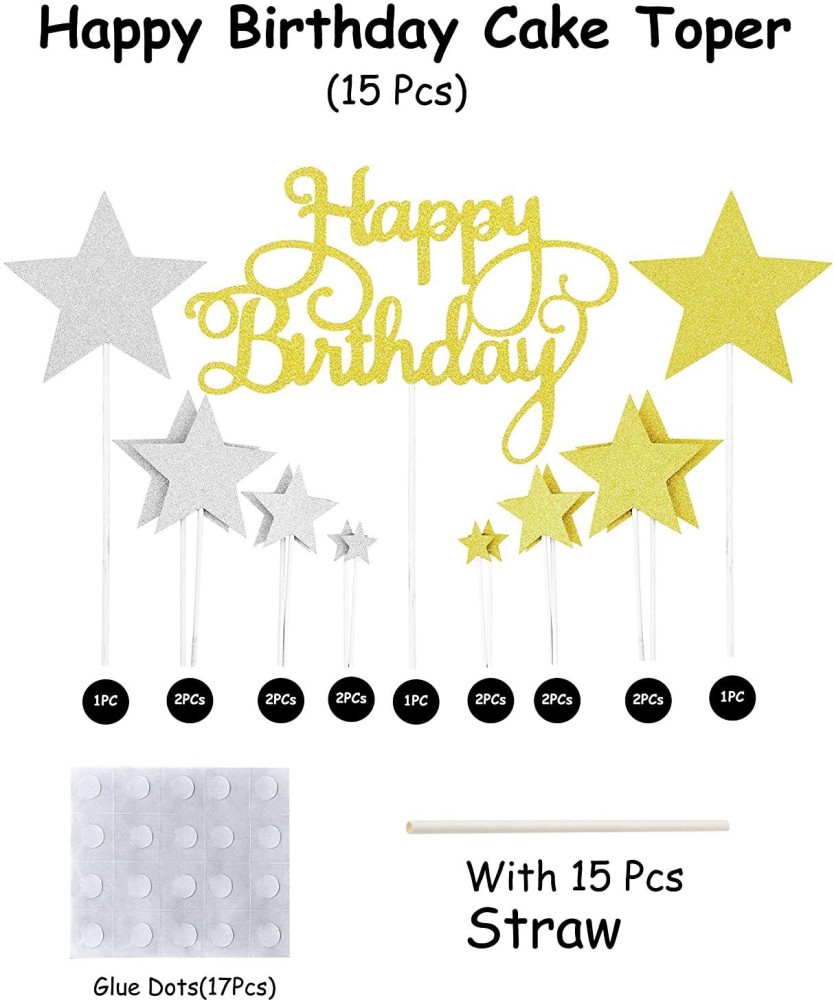 Buon Compleanno Decorazioni Torta, 20 PCS Cake Topper Happy Birthday Oro,  Glitter Topper Torta Buon Compleanno Cupcake Topper Compleanno Per Donne