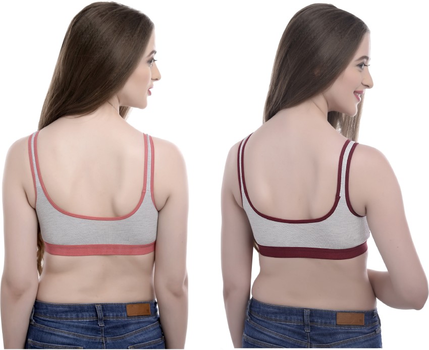 Buy online Peach Solid Sports Bra from lingerie for Women by Madam for ₹319  at 20% off