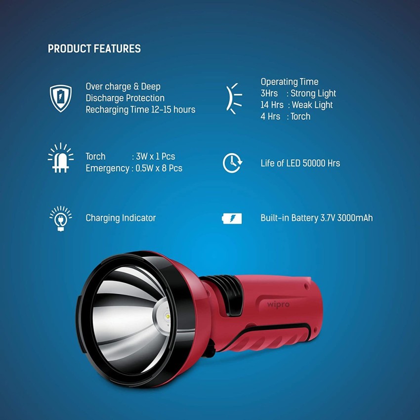 Lampe torche rechargeable LED/4,5W/3,7V 1200 mAh