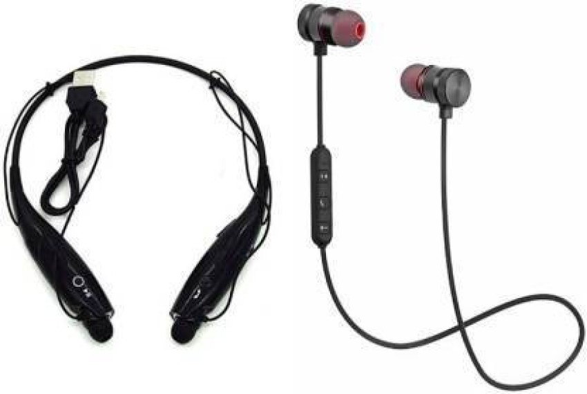 p.joy HBS 730 Wireless Neckband And Magnet Bluetooth Black