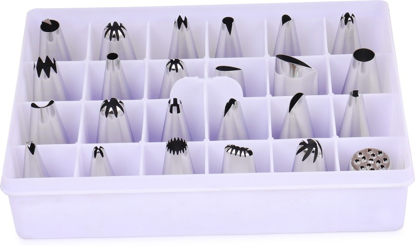 OBIFEMA ENTERPRISES Stainless Steel Frosting Nozzle Piping Set with Storage  Box for Cake Decoration and Icing (24 Pcs) Kitchen Tool Set Price in India  - Buy OBIFEMA ENTERPRISES Stainless Steel Frosting Nozzle