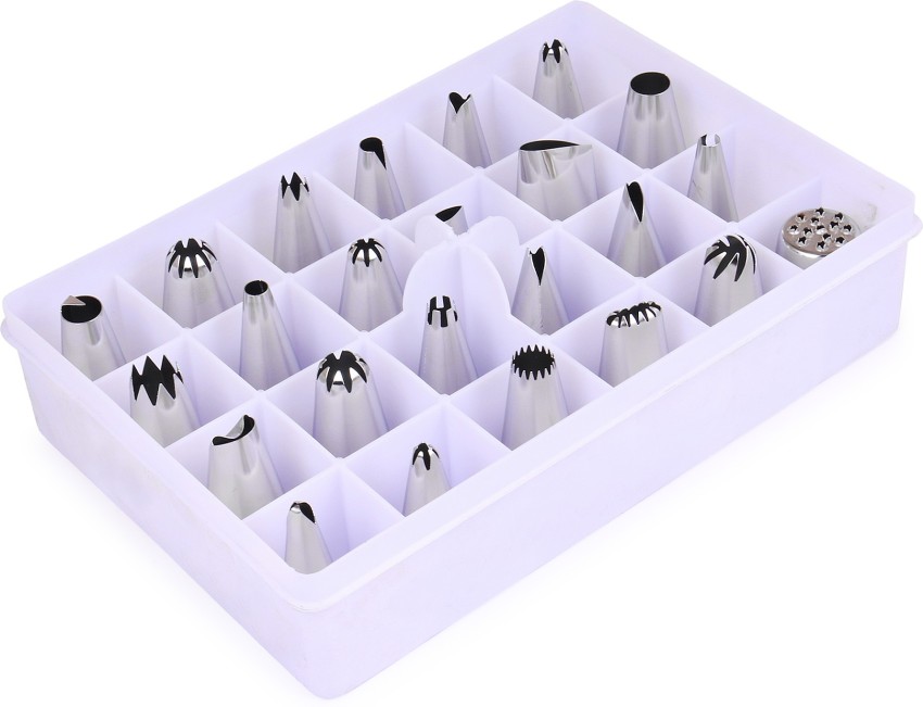 OBIFEMA ENTERPRISES Stainless Steel Frosting Nozzle Piping Set with Storage  Box for Cake Decoration and Icing (24 Pcs) Kitchen Tool Set Price in India  - Buy OBIFEMA ENTERPRISES Stainless Steel Frosting Nozzle