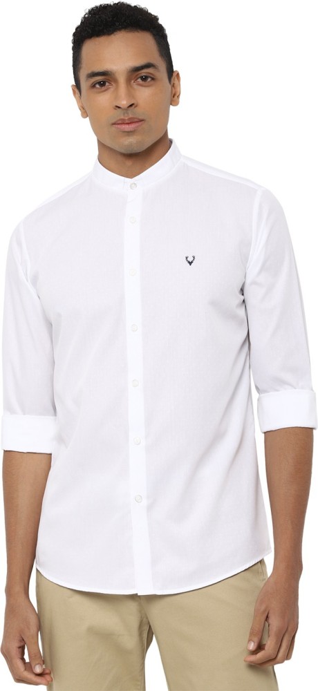 Allen Solly Men Solid Casual White Shirt - Buy Allen Solly Men Solid Casual  White Shirt Online at Best Prices in India