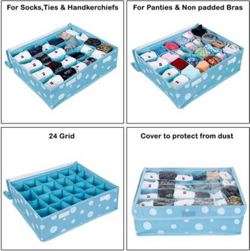 Buy JOFIX 15 Grid Plastic Organizer Box Underwear Storage Box Plastic Bra  Underwear Socks Storage Box with Lid Clothing Organizer Online at Best  Prices in India - JioMart.