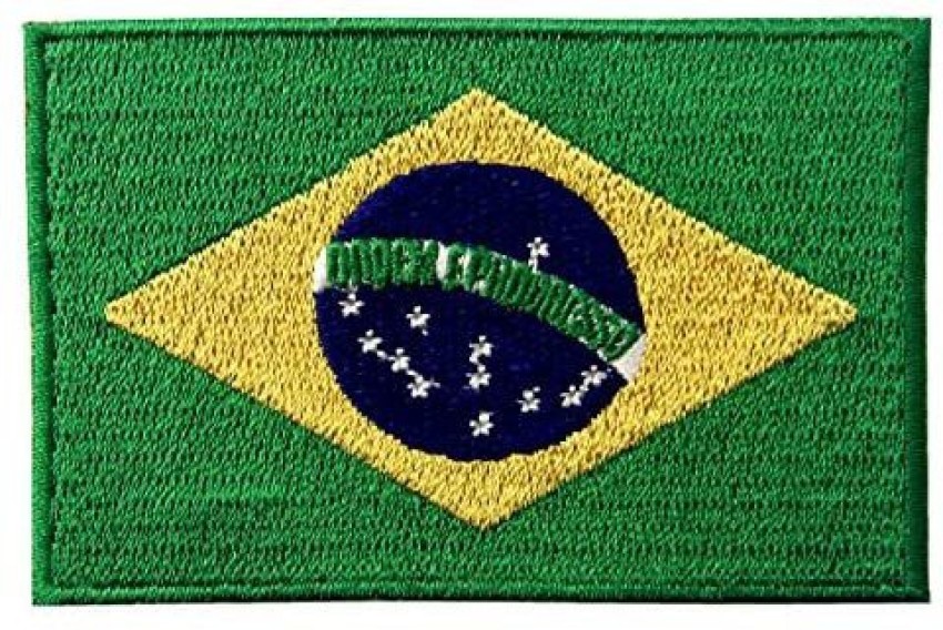  BBR254T Brazil Flag Emblem Tag 100% Embroidered Patch Iron or  Sew 2.36×1.65 in