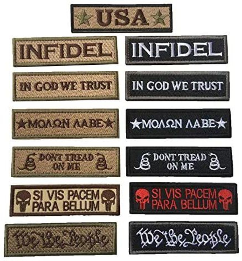 XUNQIAN Bundle 13 Pieces Tactical Morale Patch Embroidery Military