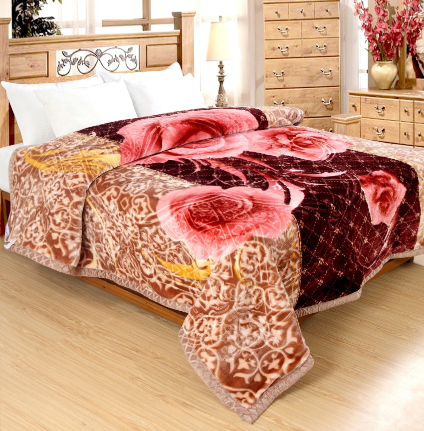 San Marco Floral Double Mink Blanket for Heavy Winter - Buy San