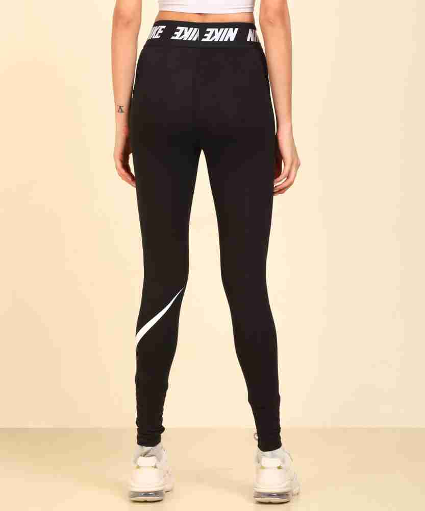 NIKE Solid Women Black Tights - Buy NIKE Solid Women Black Tights