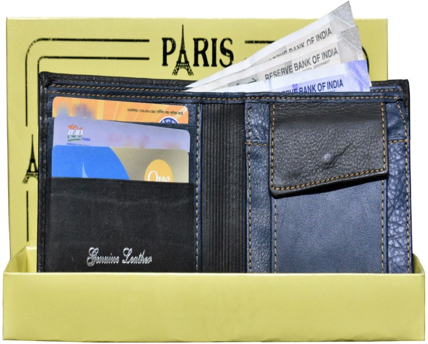 PARIS Men Brown, Black Genuine Leather Wallet BLACK - Price in India