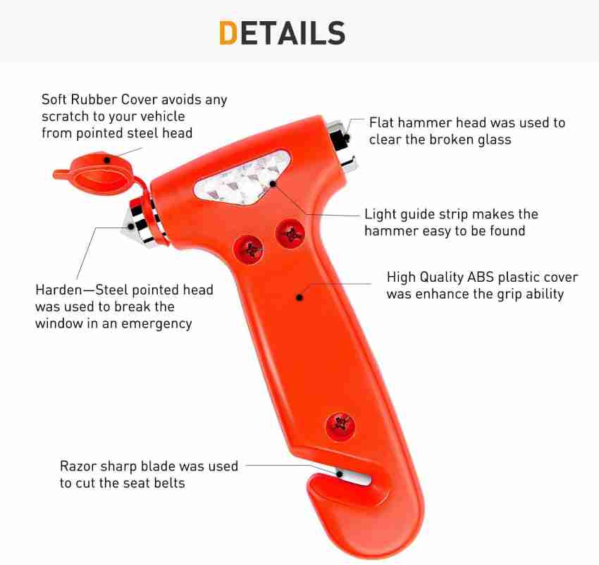 Emergency Escape Tool Kit Auto Car Window Breaker Glass Hammer Breakerseat  Belt Cutter 