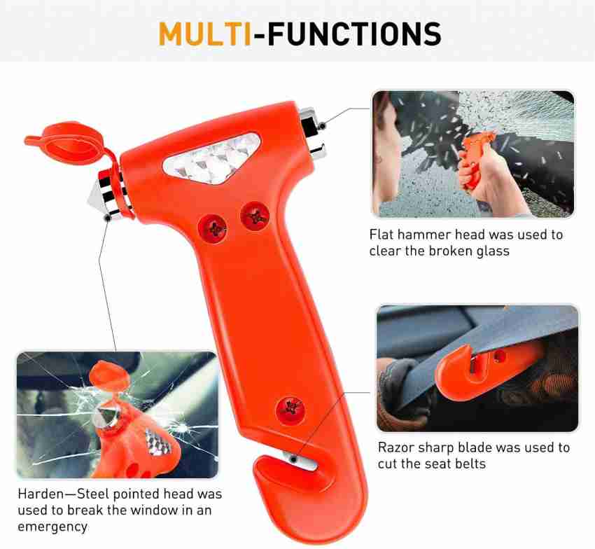 3-in-1 Compact 5 Emergency Window Punch, Hammer Seat Belt Cutter - Auto  Emergency Tools