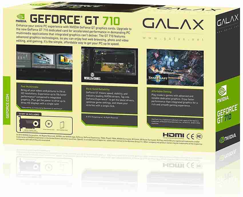 GALAX NVIDIA GeForce GT 710 Passive GDDR3 2GB 64 bit Gaming