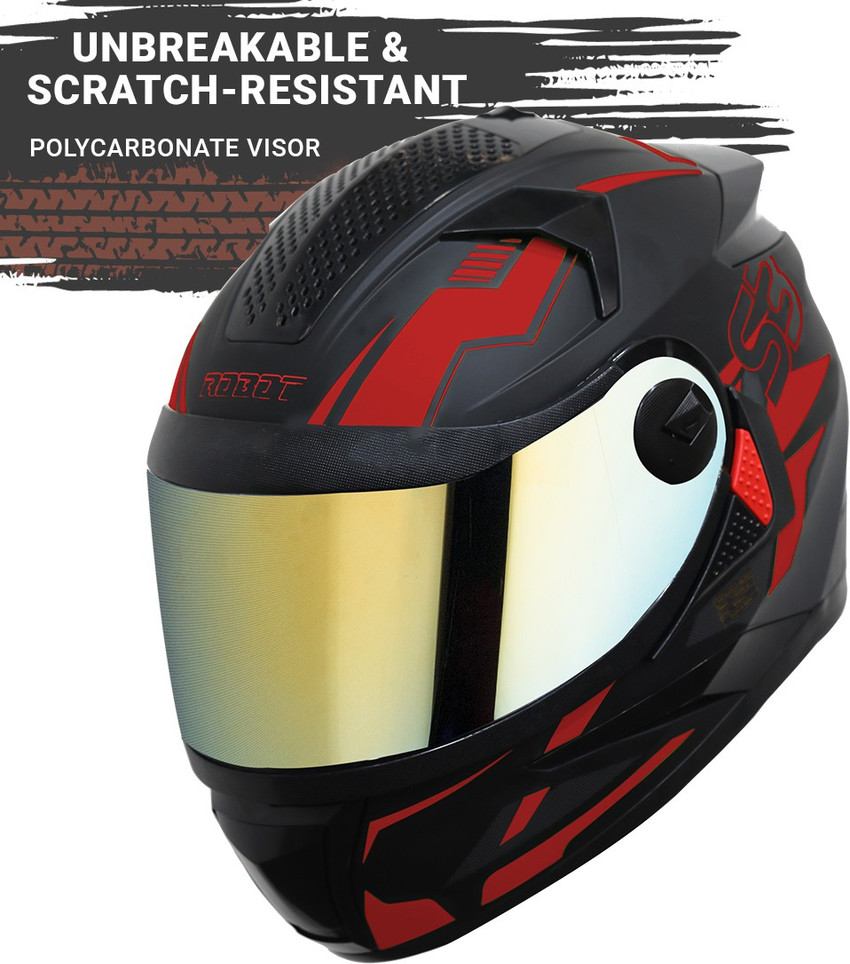 Black and red shop full face helmet