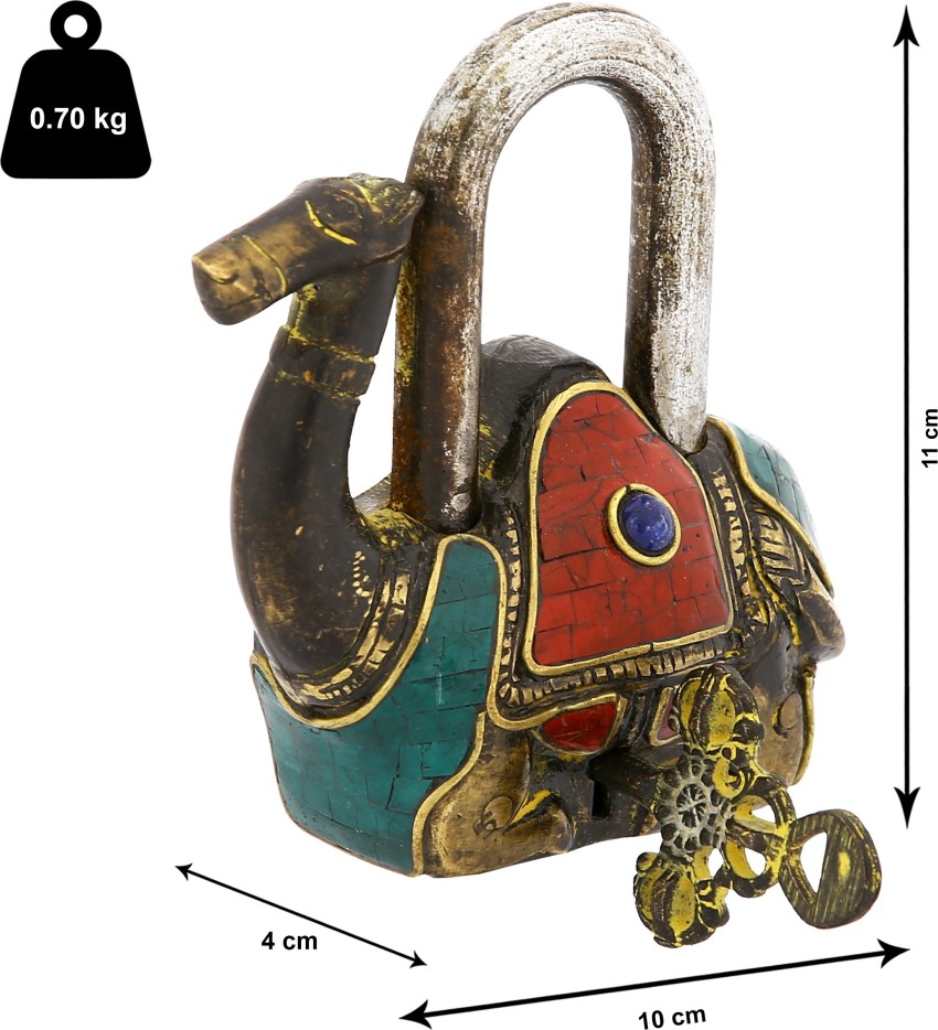 Mubco Antique Elephant Design Brass Padlock with Key Handicraft Vintage  Home Decor Lock - Buy Mubco Antique Elephant Design Brass Padlock with Key  Handicraft Vintage Home Decor Lock Online at Best Prices