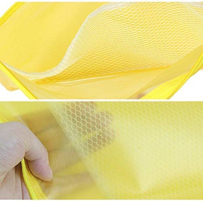SUNEE Plastic Mesh Zipper Pouch 7x11 in (6 Colors, 12 Packs