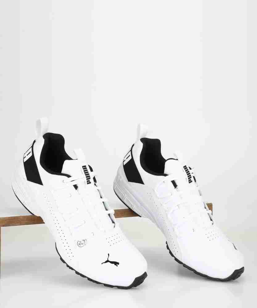 Puma men's hexa dot idp white on sale black running shoes