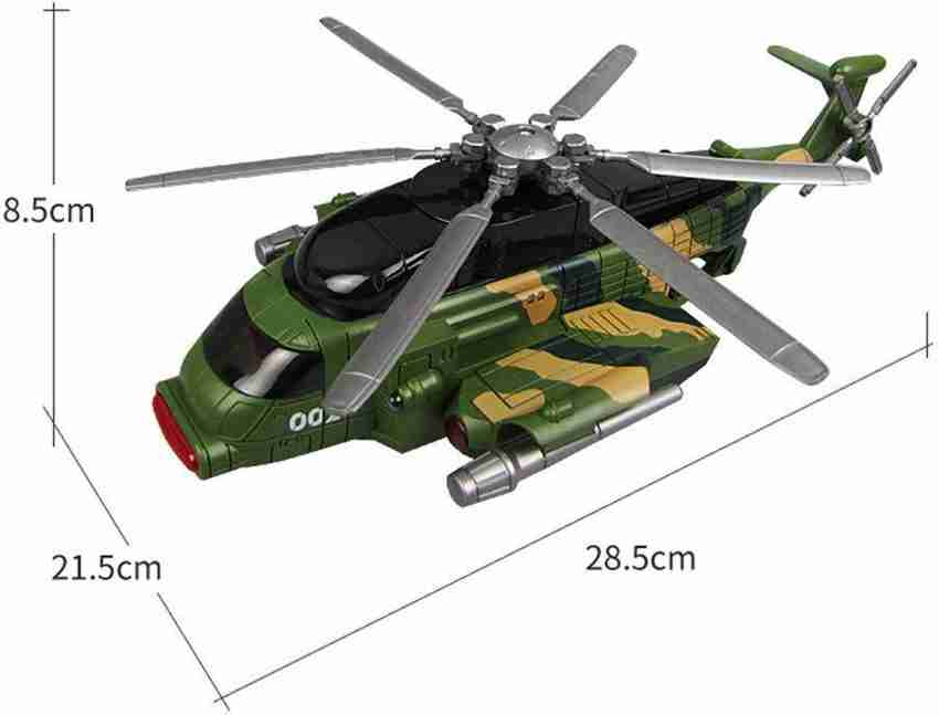 FIREFLY HUB Military Army Helicopter Toy for Kids Bump and Go