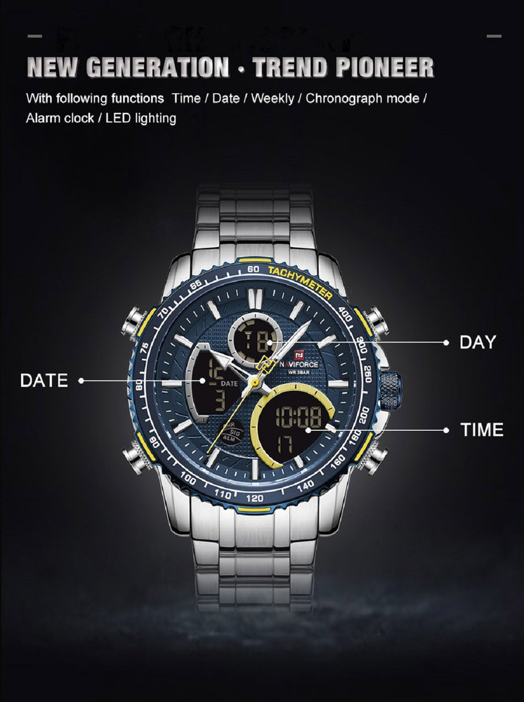 NAVIFORCE NF9182 Luxury Men s Fashion Sport Quartz Analog Digital