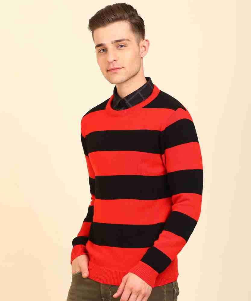 Black and 2024 red sweater mens