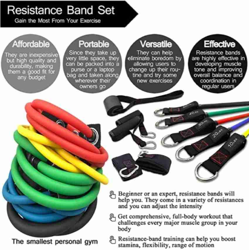 Resistance Band Combo Set • 11PC Band Set 65cm Stability Ball Exercise Yoga  Mat
