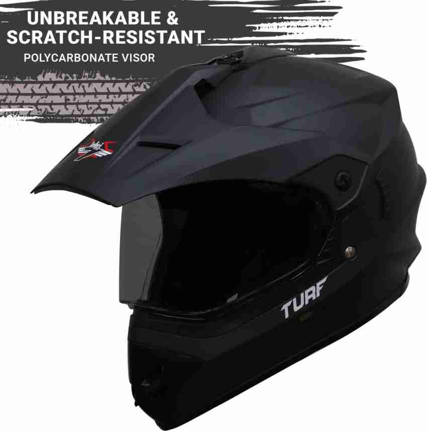 Steelbird Off Road TURF Motocross Helmet in Matt Midnight Black with Extra Clear Visor Motorbike Helmet Buy Steelbird Off Road TURF Motocross Helmet in Matt Midnight Black with Extra Clear Visor