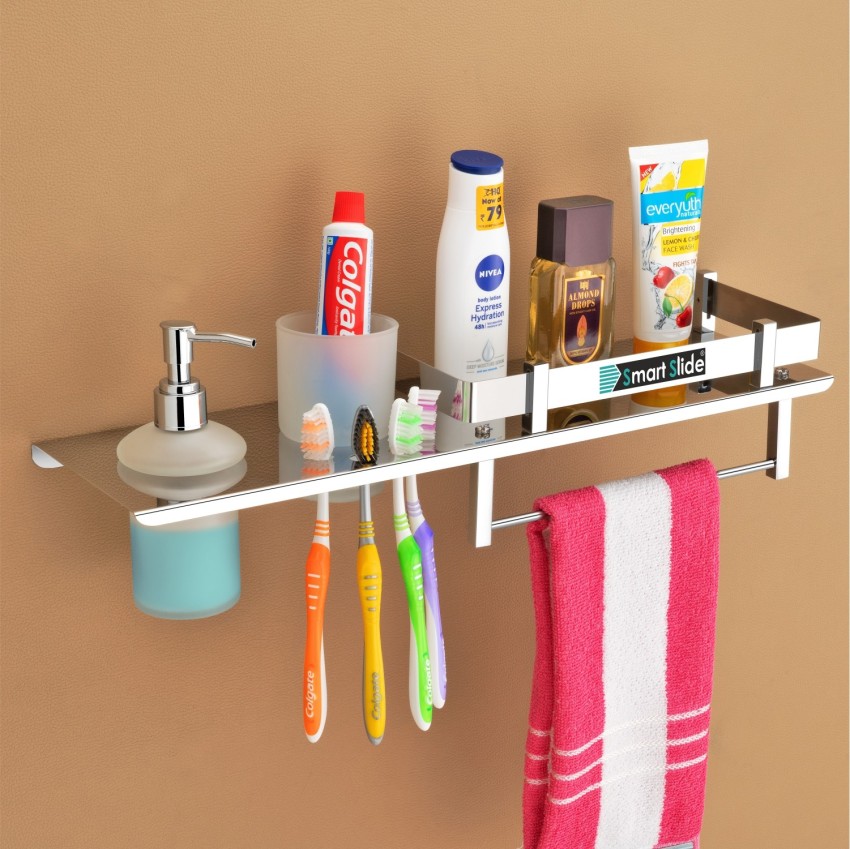 Buy Callidus Stainless Steel 5 in 1 Multipurpose Bathroom Shelf Tumbler  Holder Toothbrush Holder Double Soap Dish Hooks Bathroom Accessories  (Chrome Finish) Online at Best Prices in India - JioMart.