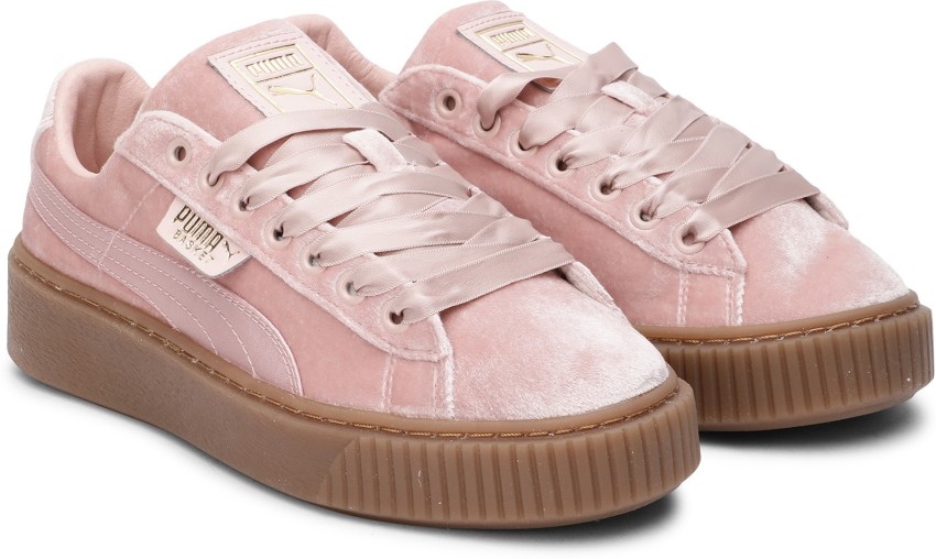 Puma basket platform store silver pink sneakers