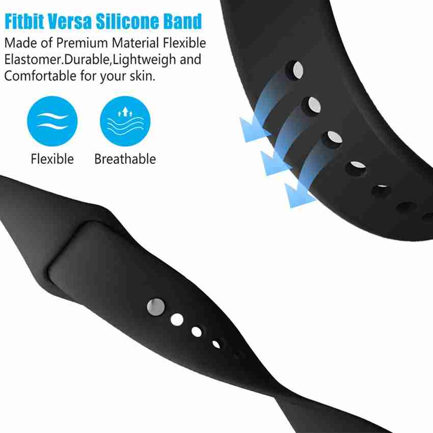 WEWIN Sport Band Compatible with Fitbit Versa Fitbit Versa 2 Fitbit Versa Lite Edition Soft Silicone Strap Wristband Versa Smart Fitness Watch Black Watch Not Included Smart Watch Strap Price in Indi...