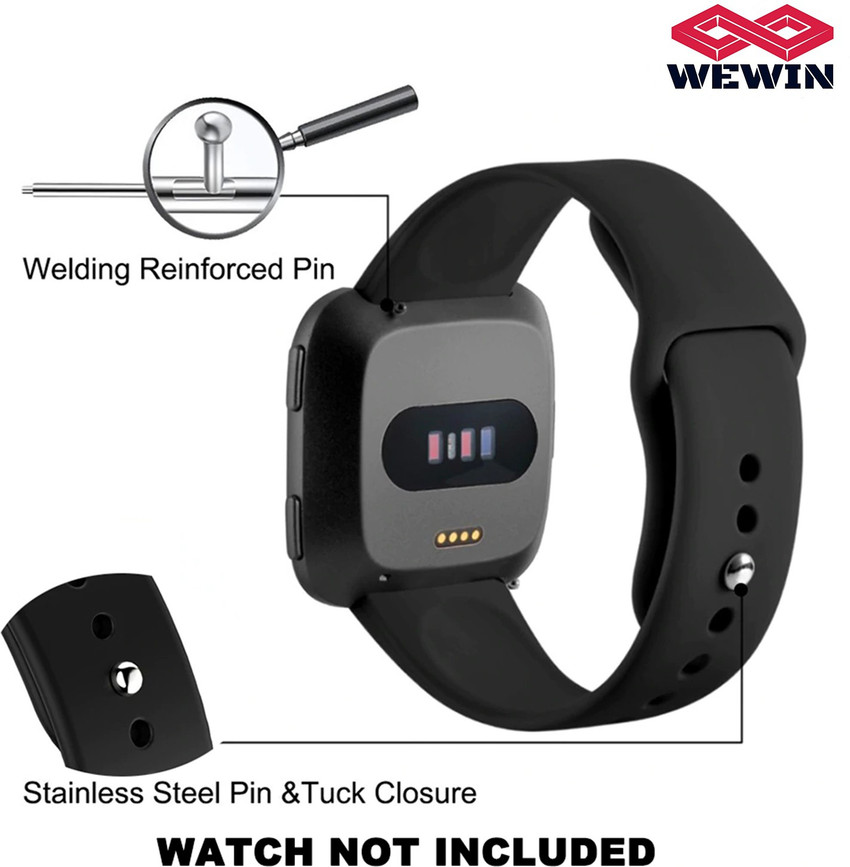 WEWIN Sport Band Compatible with Fitbit Versa Fitbit Versa 2 Fitbit Versa Lite Edition Soft Silicone Strap Wristband Versa Smart Fitness Watch Black Watch Not Included Smart Watch Strap Price in Indi...