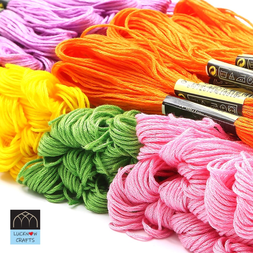 Lucknow Crafts Multicolor Premium Hand Embroidered Cotton Thread Skeins for  Craft Projects Thread Price in India - Buy Lucknow Crafts Multicolor  Premium Hand Embroidered Cotton Thread Skeins for Craft Projects Thread  online