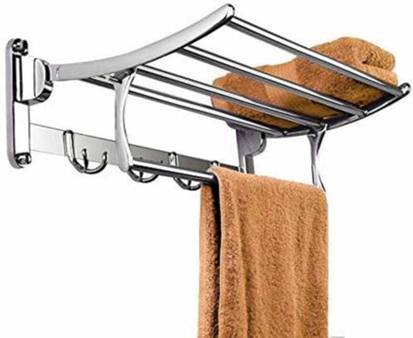 Frap High Grade Stainless Steel Folding Towel Rack for Bathroom Towel Stand Hanger Bathroom Accessories 18 inch 2 Bar Towel Rod Price in India Buy Frap High Grade Stainless Steel Folding Towel Rack fo...