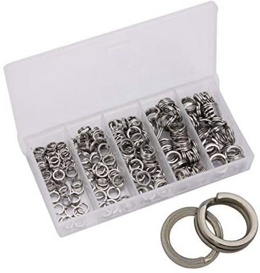 ZS 200pcs Size Split Ring Fishing Lure Connectors Stainless Steel
