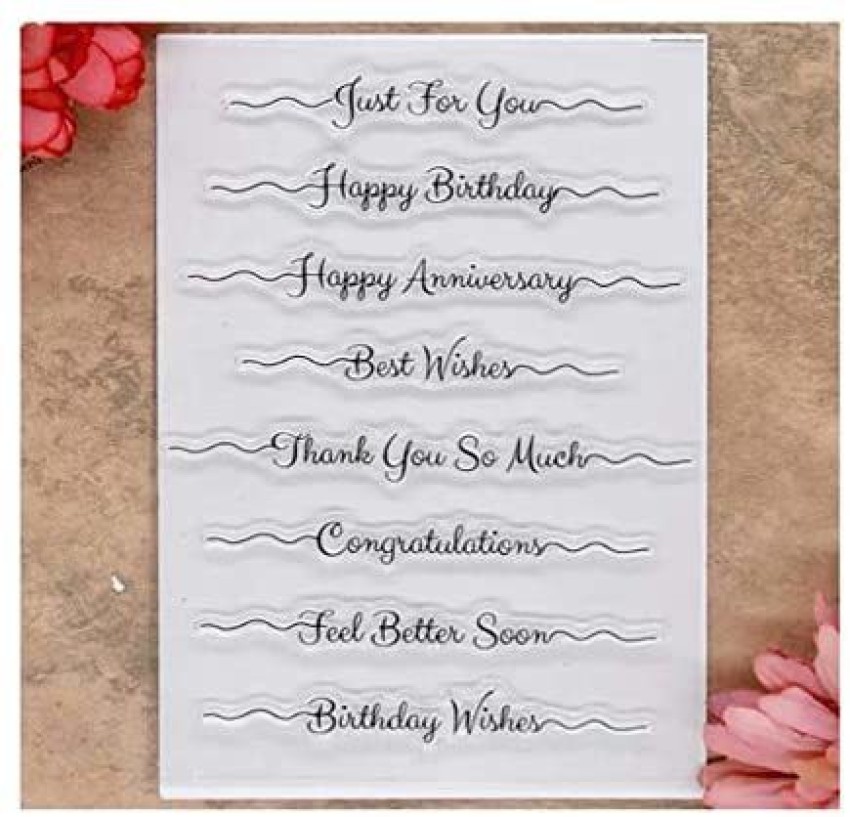 Kwan Crafts Words Just For You Happy Birthday Best Wishes  Congratulationsstamps For Card Making Decoration And Diy Scrapbooki - Words  Just For You Happy Birthday Best Wishes Congratulationsstamps For Card  Making Decoration