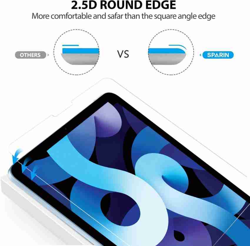 GRIPP 0.3mm Ultimate HD Crystal Clear Tempered Glass for iPad Air 10.9 Screen Protector 2.5D Rounded Edges, Anti Scratch Bubble Free, Slim Design