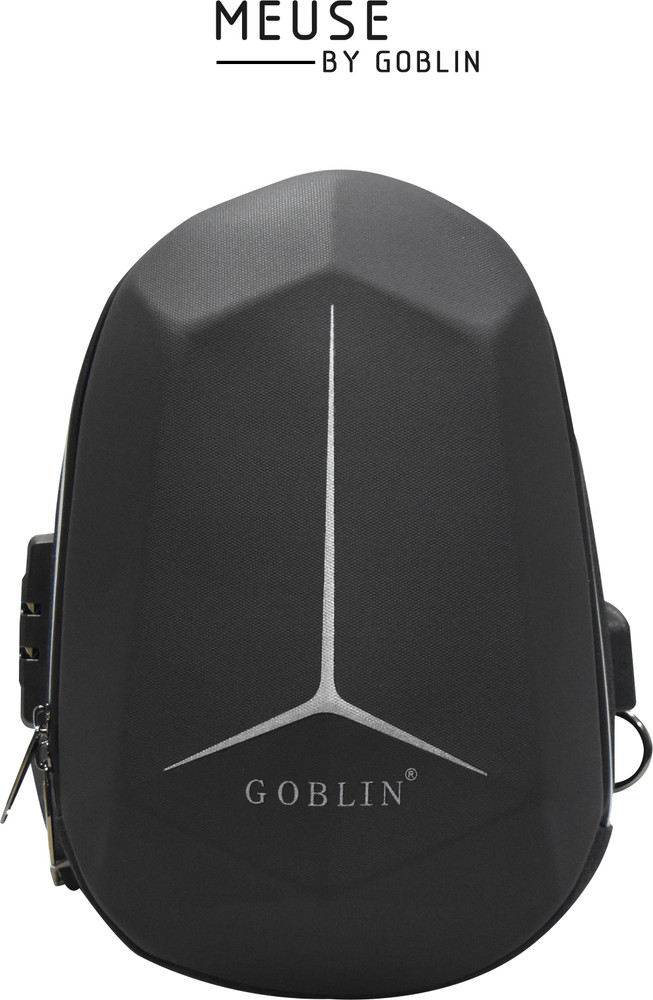 GOBLIN Black Shoulder Bag Anti Theft Chest Bag with USB Port and