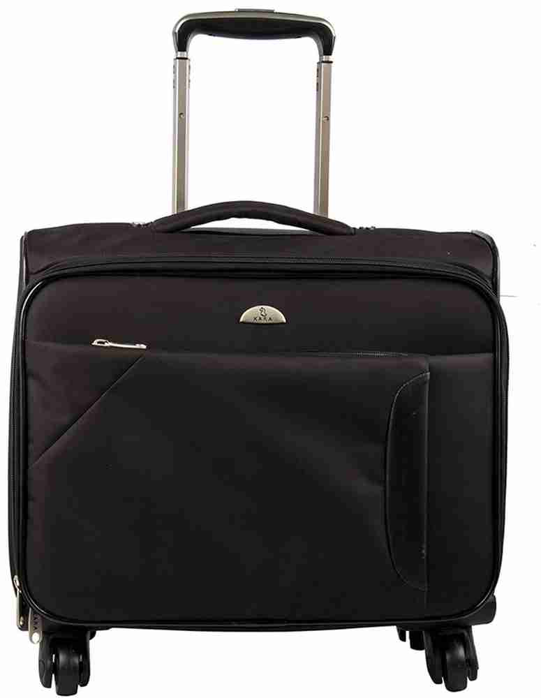 KARA Black Color 14 Inches Trolley Bag Cabin Suitcase 4 Wheels