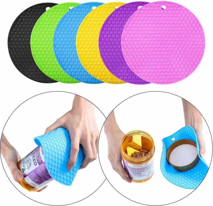 Silicone Pot Holder And Oven Mitts,Multipurpose Non-Slip Insulation  Honeycomb Rubber Hot Pads Trivet 