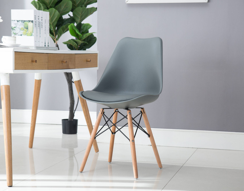 Coloured plastic store dining chairs