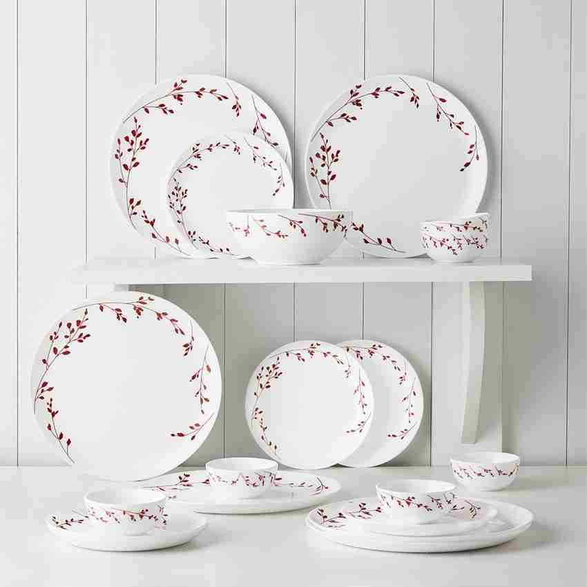 Larah by Borosil Pack of 19 Opalware Vintage Dinner Set Price in India Buy Larah by Borosil Pack of 19 Opalware Vintage Dinner Set online at Flipkart