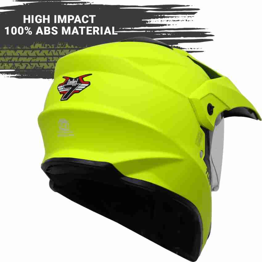 Steelbird Off Road Turf Motocross Helmet in Glossy Fluo Neon