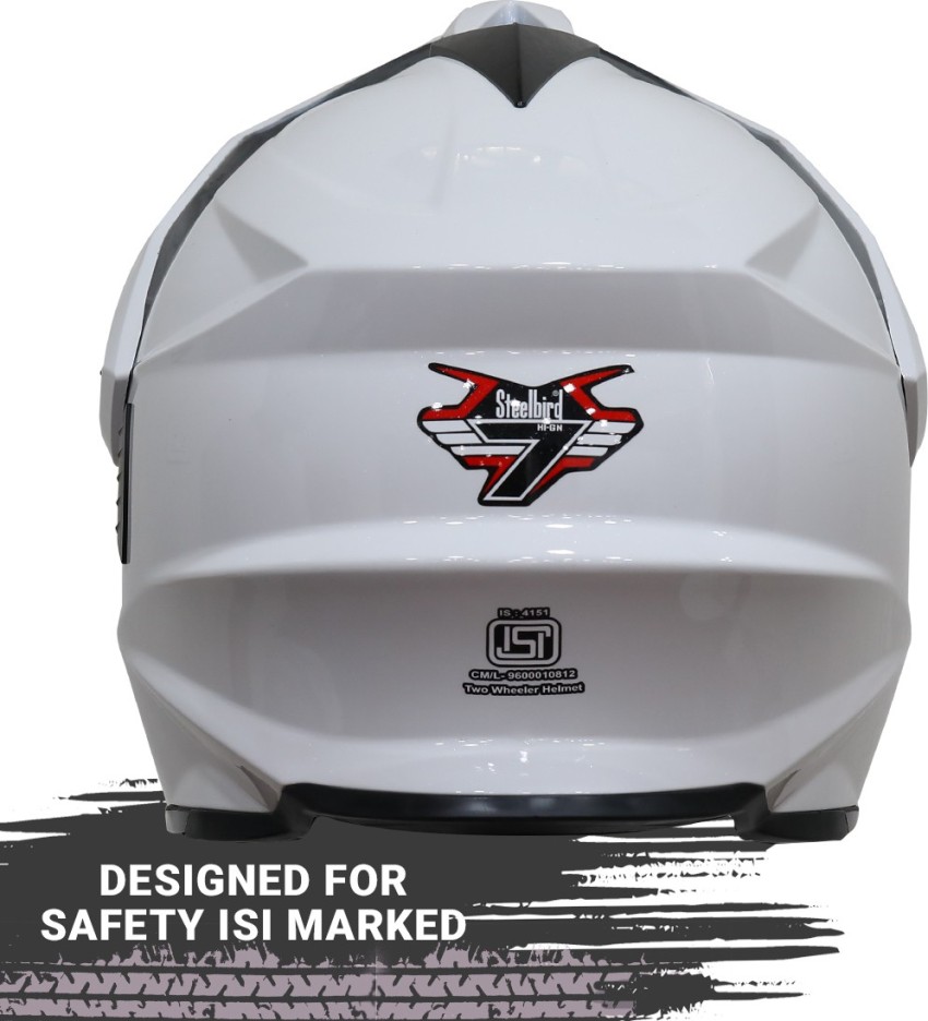 Black and white 2025 dirt bike helmet