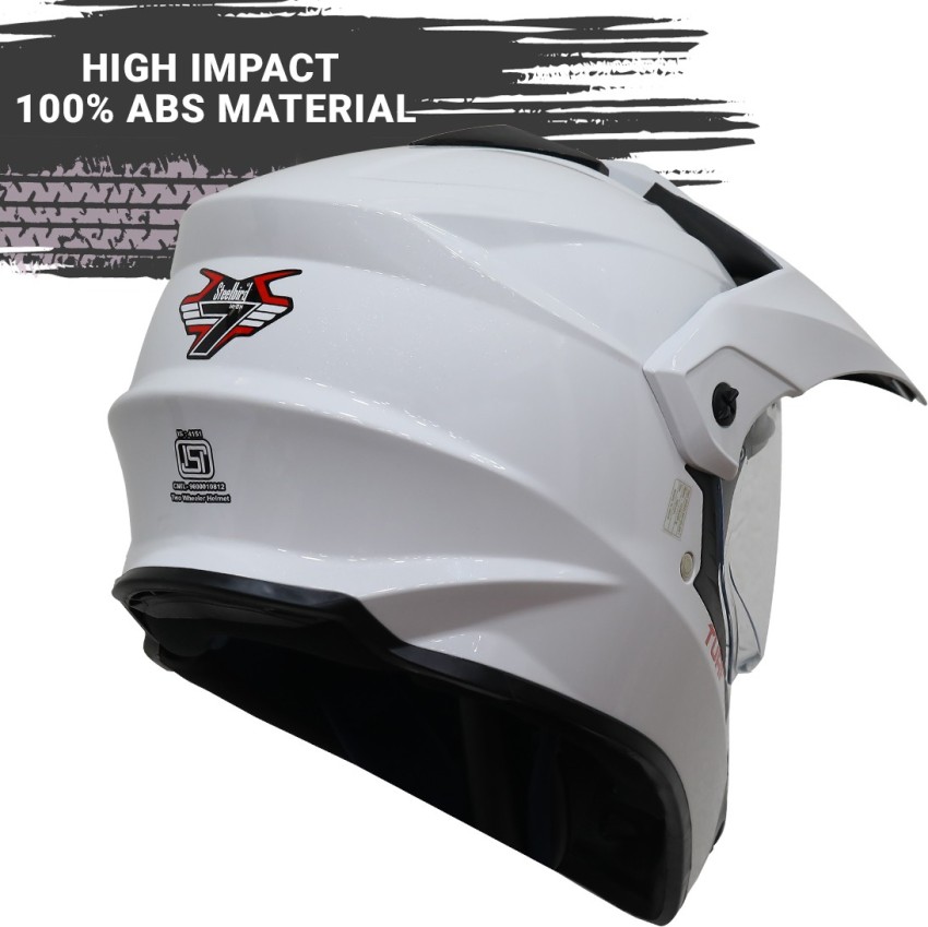 Steelbird Off Road TURF Motocross Helmet in Glossy White Motorbike