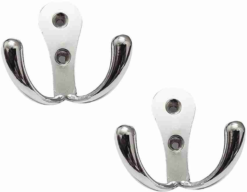 PROMIXO Stainless Steel Double Pin Cloth Hooks for Door, Wall and Bathroom   Chrome Finish-(Pack of 6 Hook 2 Price in India - Buy PROMIXO Stainless  Steel Double Pin Cloth Hooks for