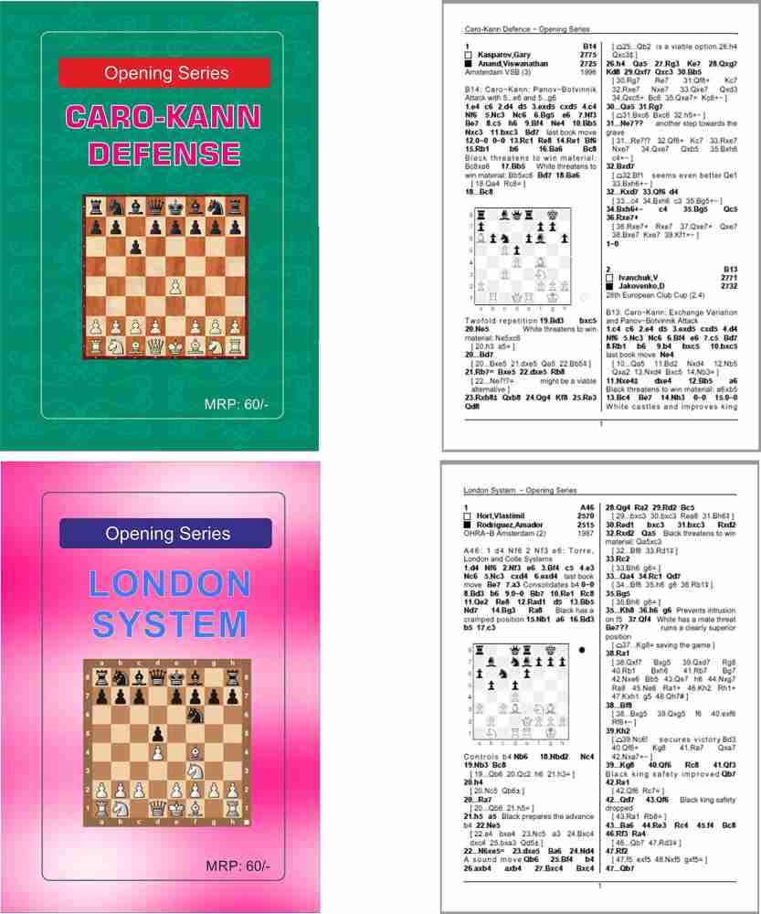 Chess Opening Series - French Defene, Sicilian Dragon, London System, Caro- Kann, King Indian, Nimzo-Indian, Ruy-Lopez, Najdorf, Catalan, Sveshnikov -  A Set Of 10 Books: Buy Chess Opening Series - French Defene, Sicilian