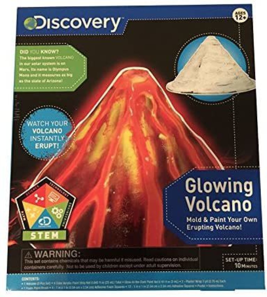 Discovery Glowing Volcano - Mold and Paint Kit Kids - Glowing