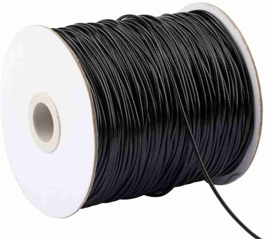 R H lifestyle 100 MTR 2mm Thick Black Cotton Waxed Cord String
